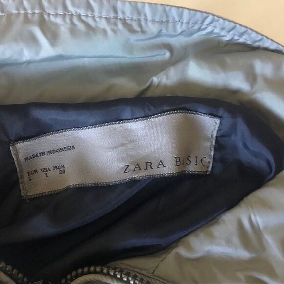 Zara gray lightweight belted utility jacket L - Picture 8 of 8